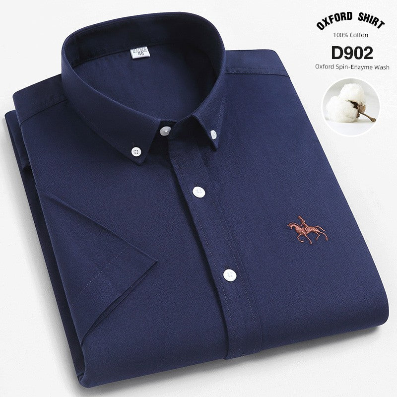 Casual Oxford Men's Short-Sleeved Dress Shirts