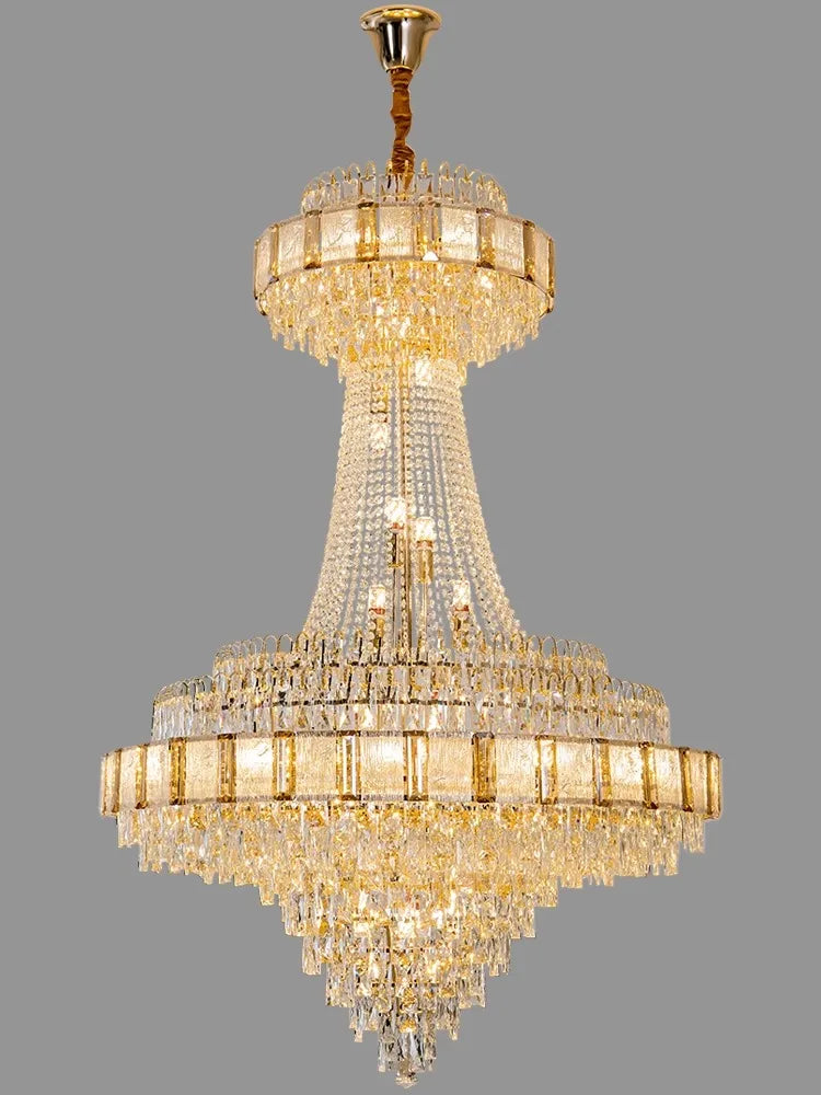 Luxury Gold Large Crystal Chandelier Nordic Home Decoration Led High-end Hanging Lamp
