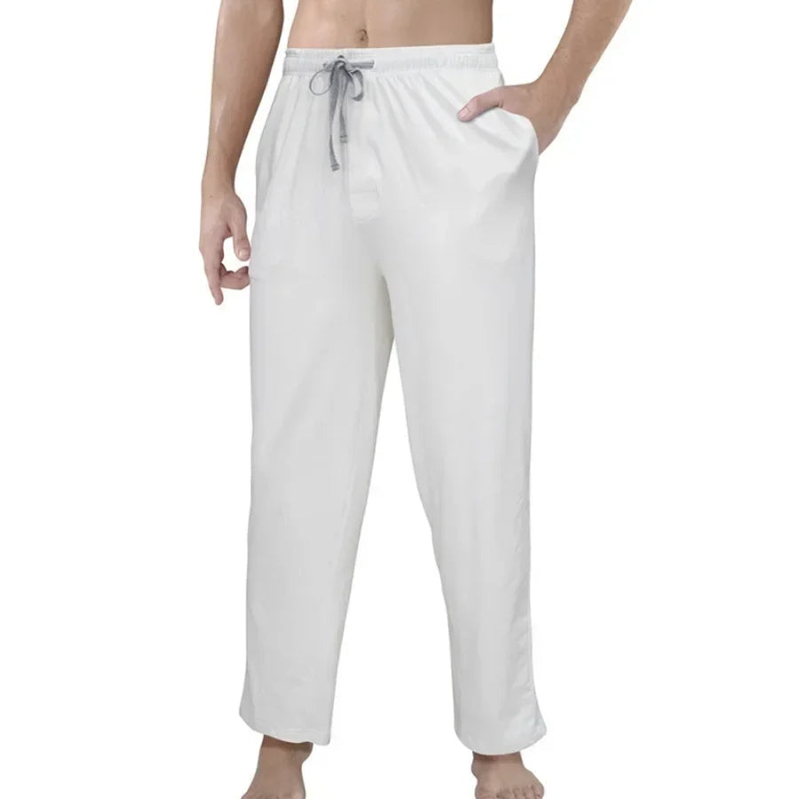 Men's Comfort Soft Cotton Simple Loose Casual Trousers Lounge Sleep Pajama Pants