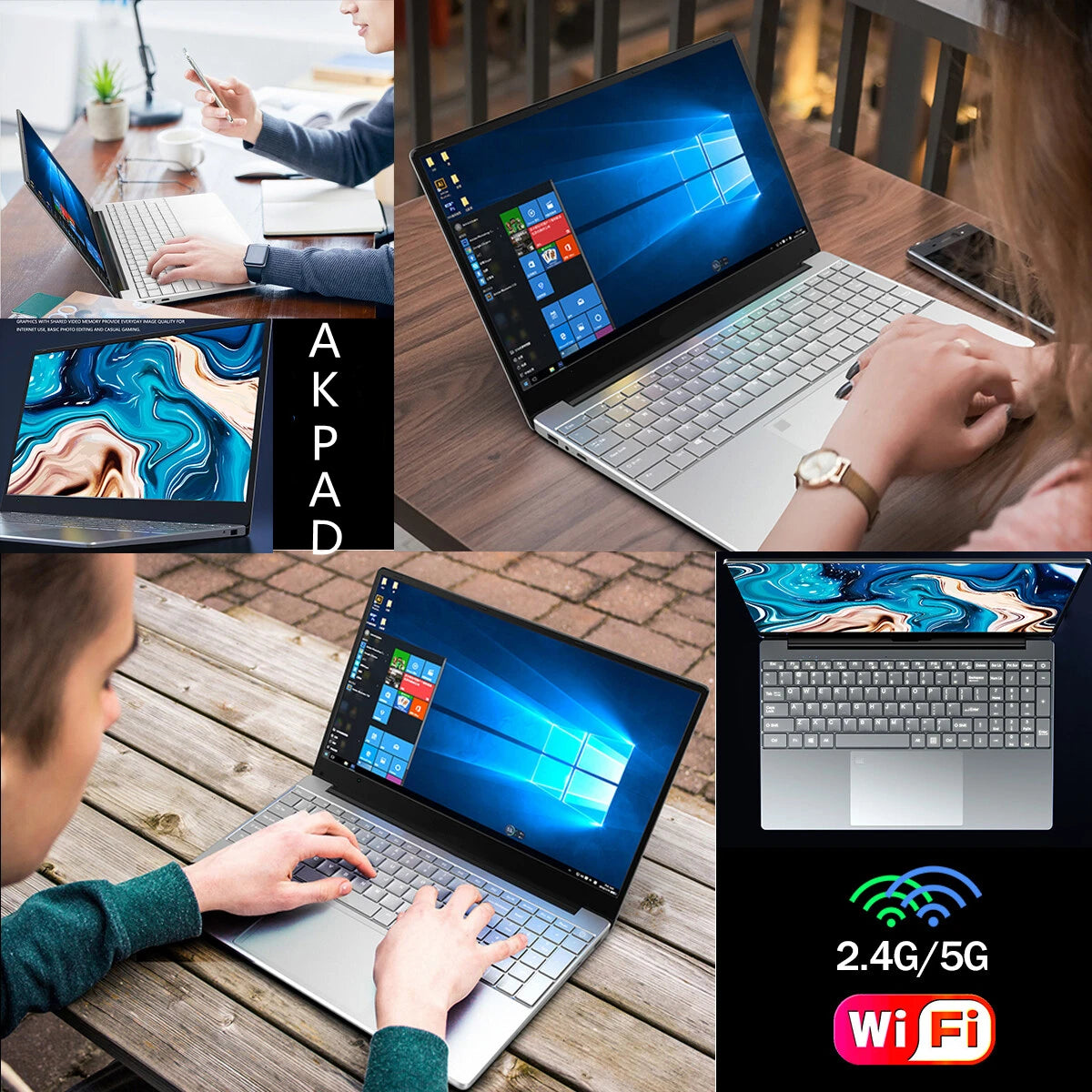 Notebook 15.6 inch Laptop Windows 11 10 Pro 1920*1080 Portable Intel Laptop D4 16G RAM 128GB/256GB/512GB/1TB SSD HDMI Port