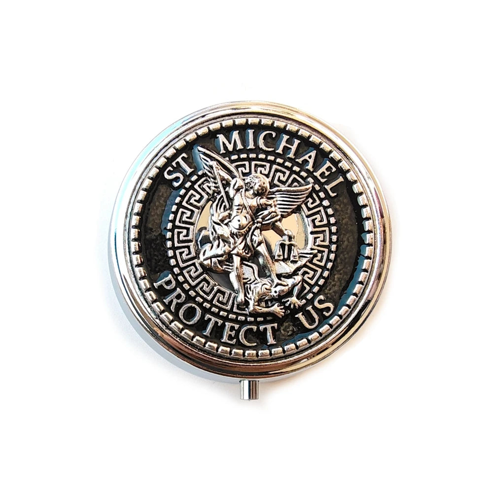 Retro Metal Guadalupe Holy Grail Saint Benedict Rosary Gift Box