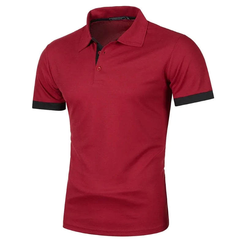New Mens Short Sleeve Polo Shirt Solid Color