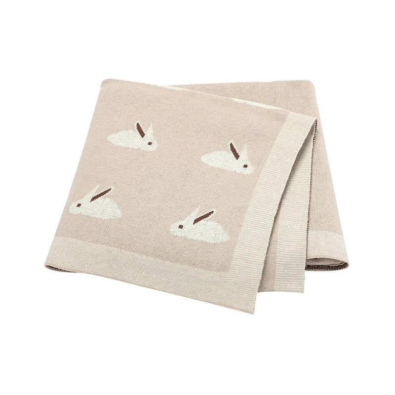 Cotton Knitted Baby Blanket Newborn Boys Girls Super Soft Stroller Basket Swaddle Wrap 100*80cm Infant Receiving Quilt