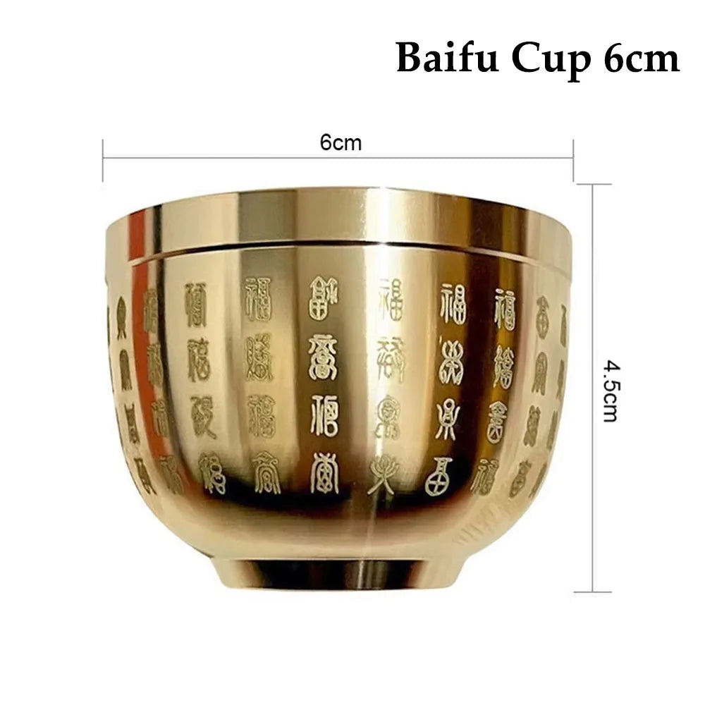 1Pcs Wealth Attracting Pure Brass Cornucopia Small Mini Rice Cylinder 4.5-7cm