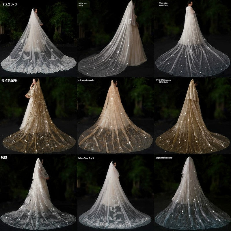 Bride Wedding Long Big Tailing Veil