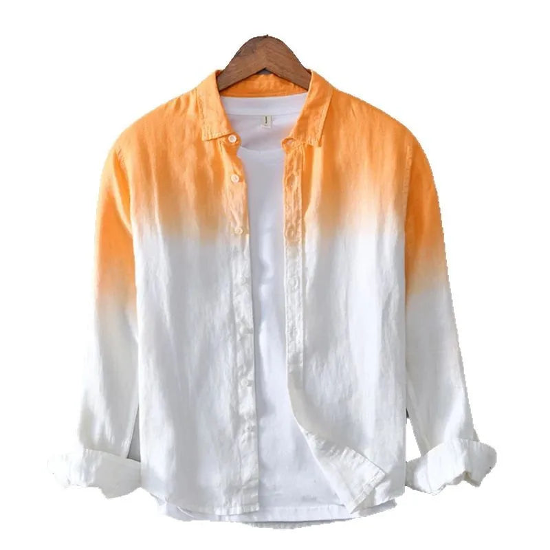 Spring and Autumn Casual Collar Shirt Long Sleeve 3D Printed Light Color XS-6XL