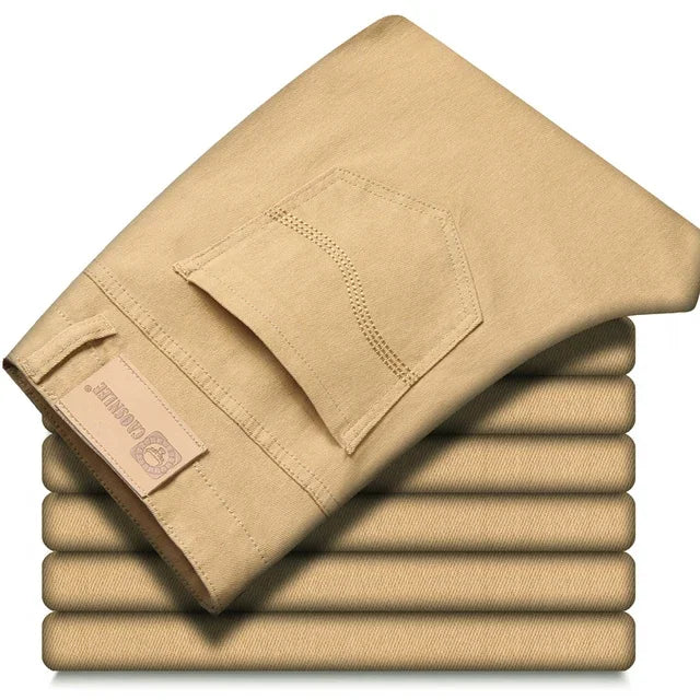 Men's Fashion Casual Classic Style Jeans Straight Fit Soft Trousers