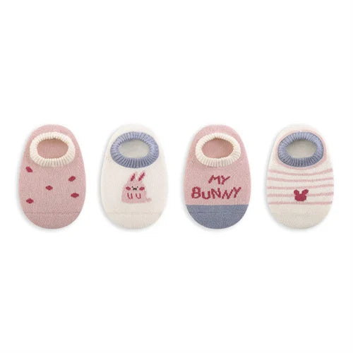 Lawadka Newborn Baby Boat Socks For Girls & Boys 4Pairs/set