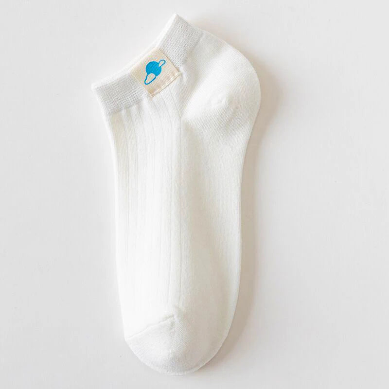 6 Pairs Women Cotton Breathable Short Socks Cartoon Fruit Sun Earth