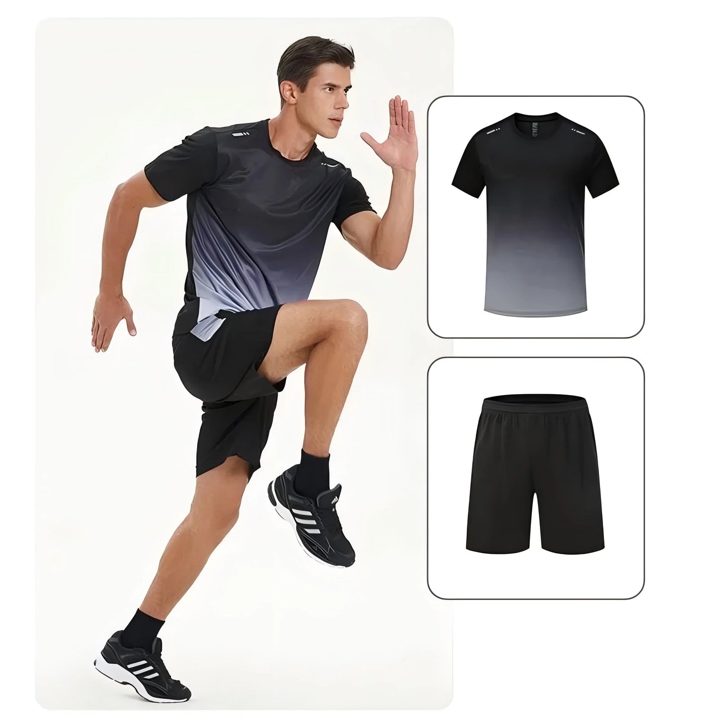 Short-sleeved sportswear, men's thin quick-drying suit, two-piece set