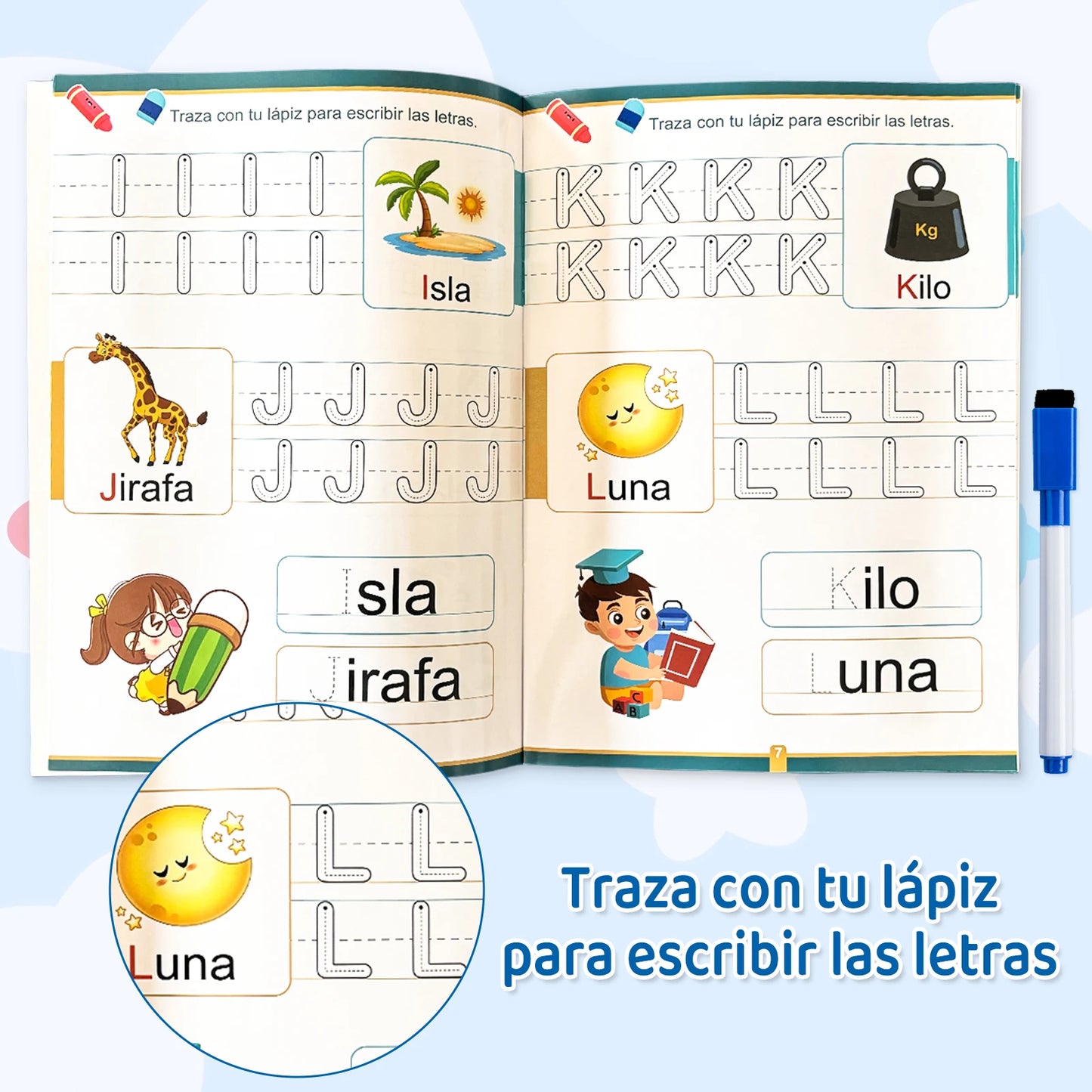 Spanish Magic Book Practice Copybook For Kids Learning French Reusable Notebook For Children Montessori Writing Books Baby Gifts