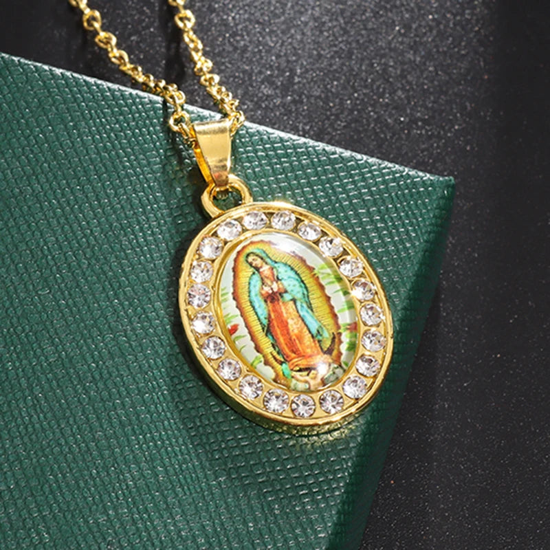 Unisex Virgin Mary Blessing Necklace Pendant