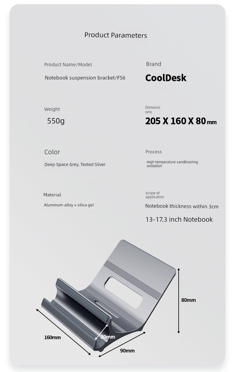Notebook Aluminum Alloy Suspension Riser Bracket Computer iPad Tablet MacBook