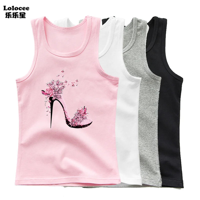 Girl Summer Pink Tanks Tops