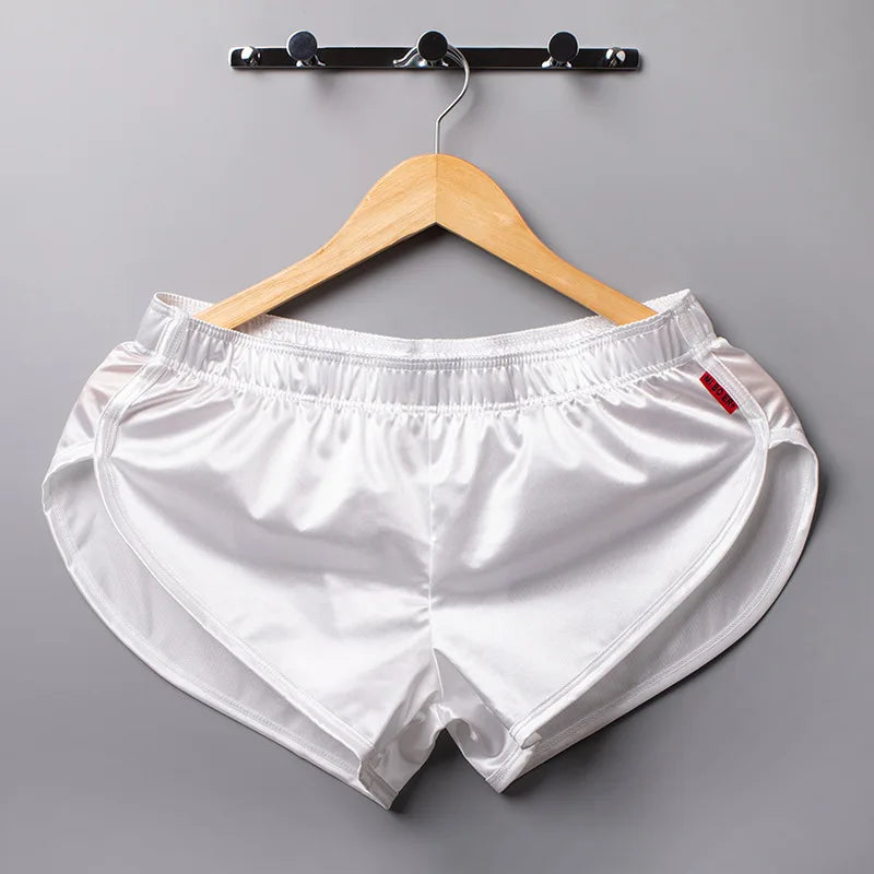 1 PCS Men's Sexy Pajamas Boxer Shorts Smooth Silk Underwear