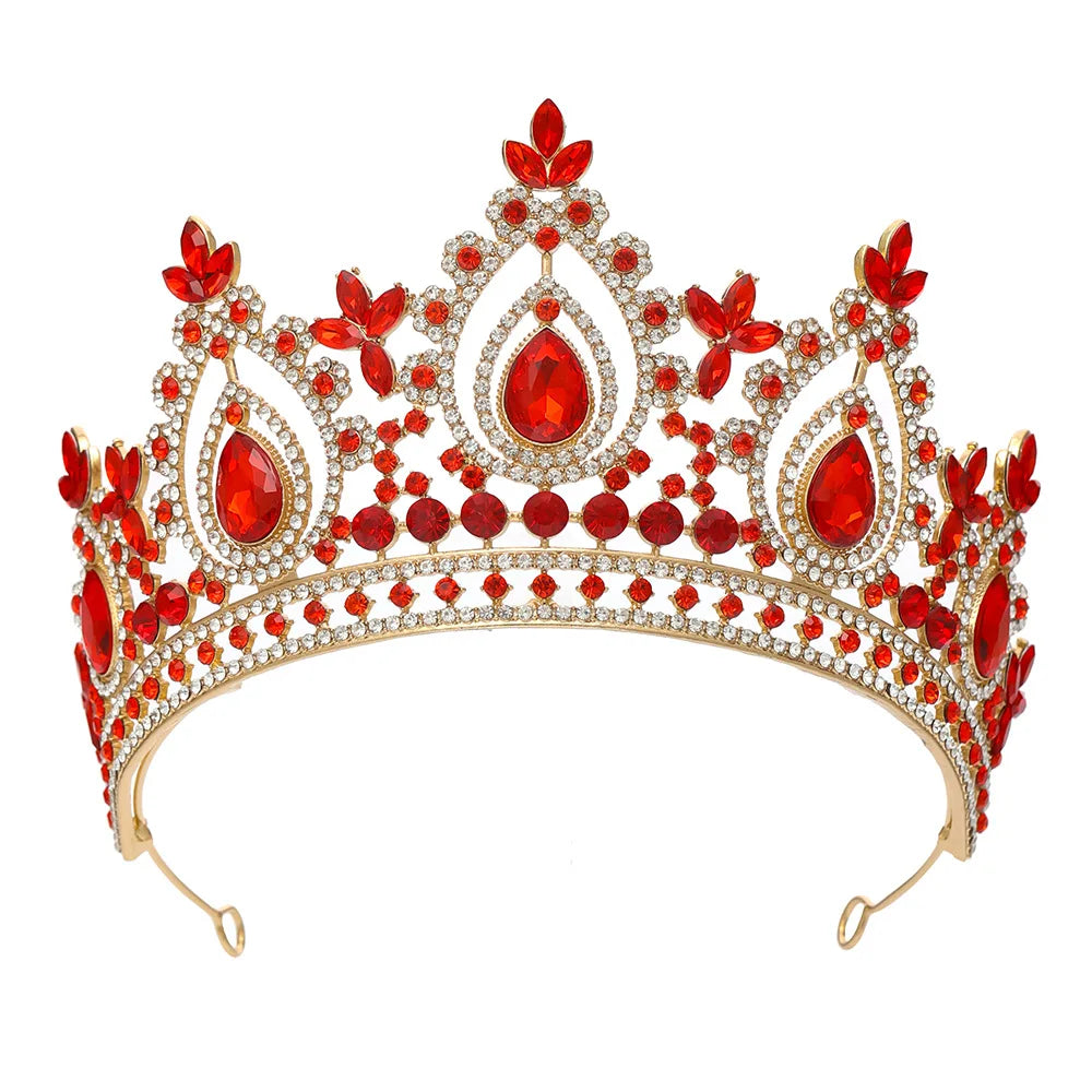 Luxury Baroque Crystal Royal Queen Wedding or Pageant Crown Rhinestone Tiaras