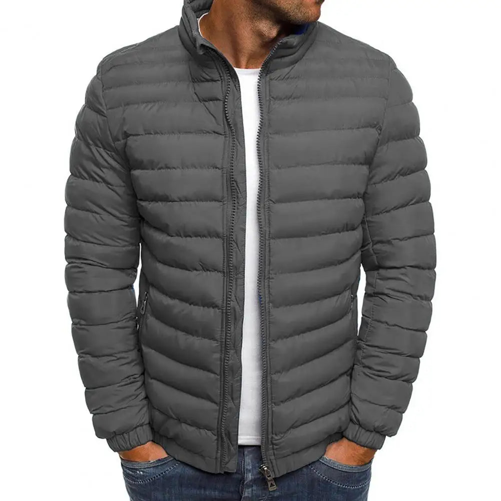 Outdoor Down Parka Jacket Zipper Pockets Keep Warm from Cold Unisex Man Woman