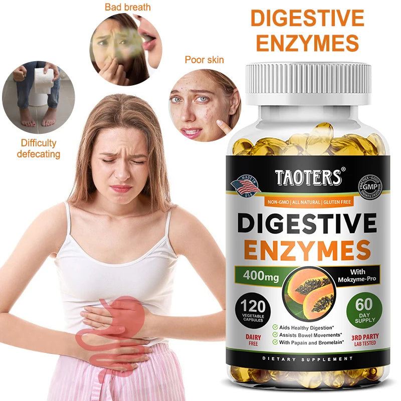 Digestive enzyme supplements for adults capsules Beneficial bacteria Immune system support and healthy digestion