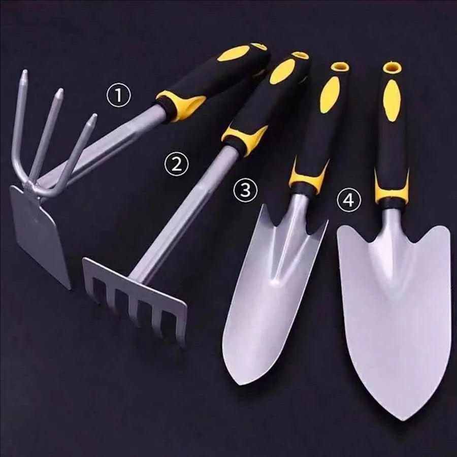 Tree Planting 4-piece Outdoor Tools Hoe Spade Dual-purpose Gardening Digging & Weeding Tool Small Shovel Potted Plant