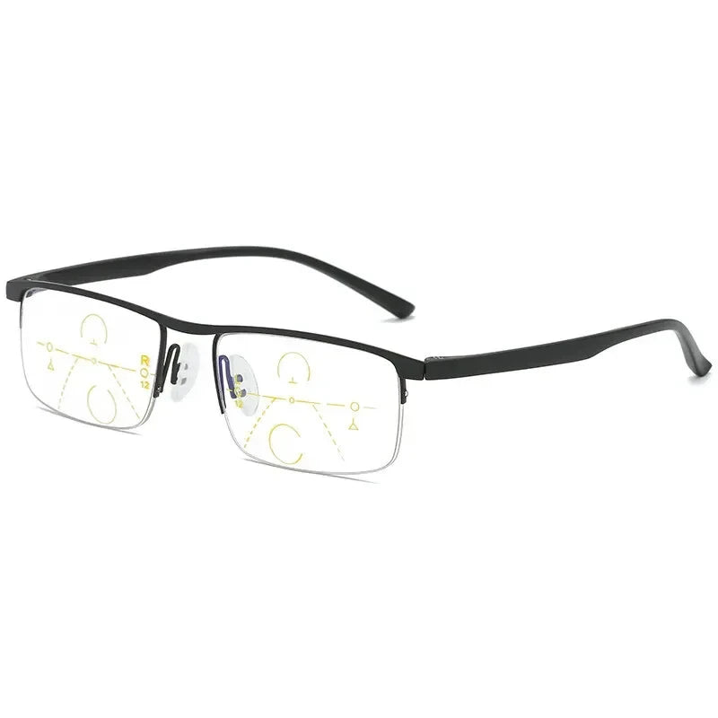 Unisex Progressive Multifocal Reading Glasses Anti-Blue Light Half Frame