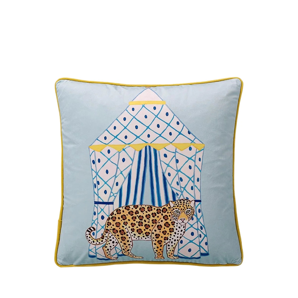 Tiger Home Cushion Velvet Cover Cheetah With Ginger Jar Decorative Pillow Case