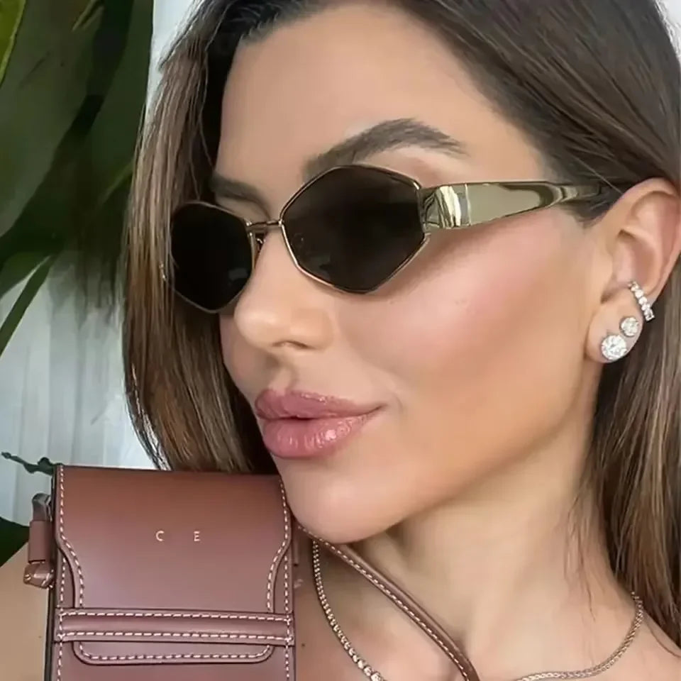 Fashion Hexagon Sunglasses Women Luxury Brand Design Unique Polygon Sun Glasses