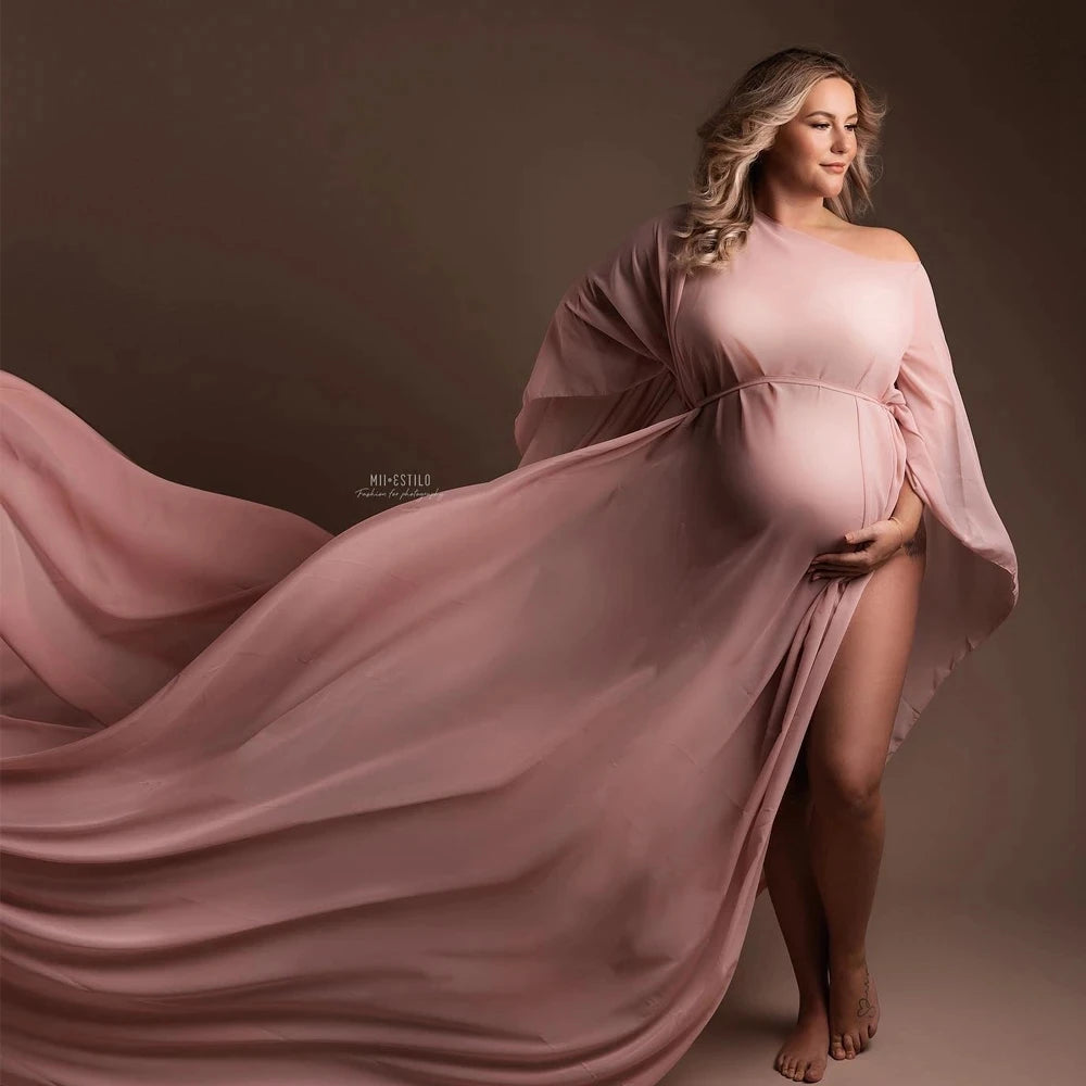 Silk Gown Maternity Photography Dress Chiffon Cloak