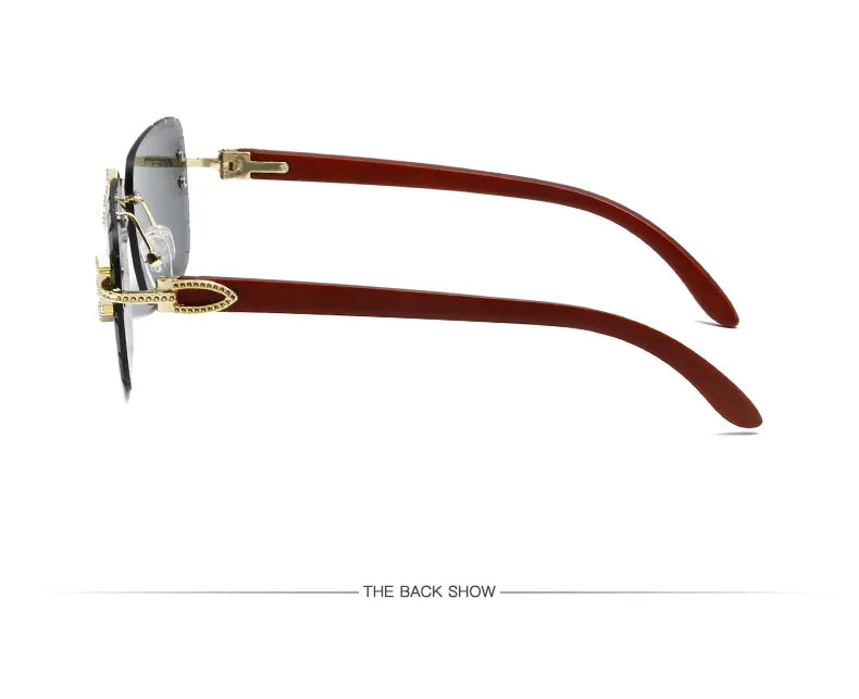 Luxury Steampunk Rimless Square Men Sunglasses UV400