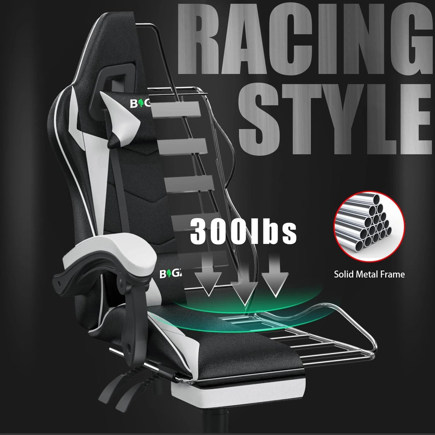 Ergonomic Computer chair with Lumbar Cushion Headrest
