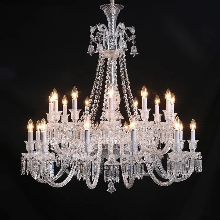 European Crystal Chandelier Living Room Dining Room Bedroom Villa Staircase Lamps White Candle