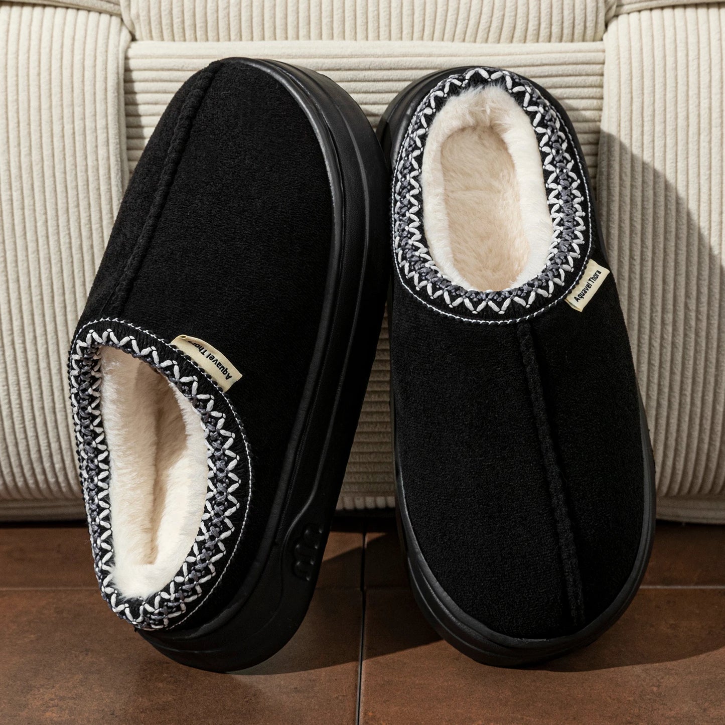 Winter Unisex Slippers Boots Fashion Fuzzy Fur Anti-slip Soft Sole Outdoor Indoor Comfort