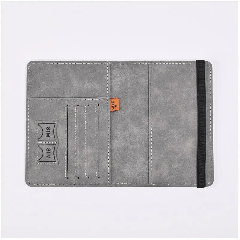 Men Leather Travel Wallet Passport Purse