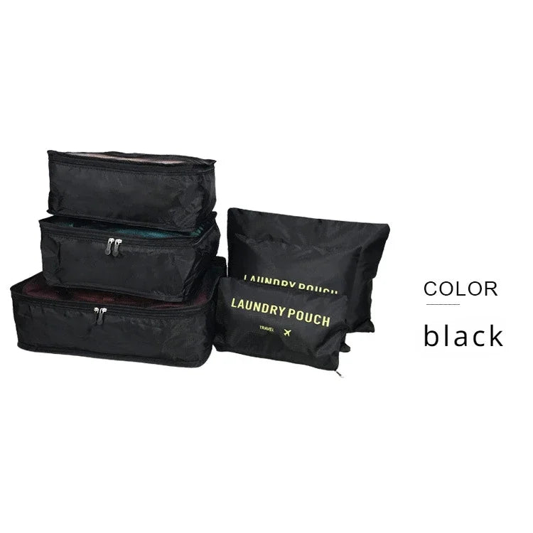 6PCS/Set Travel Bags Large Capacity Storage Organizer Suitcase Packing for Clothes