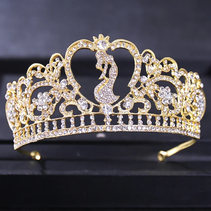 Gold Color Luxury Crystal Wedding Tiaras Crowns Party Rhinestone Prom Bridal Diadem Crown Tiara Hair Jewelry