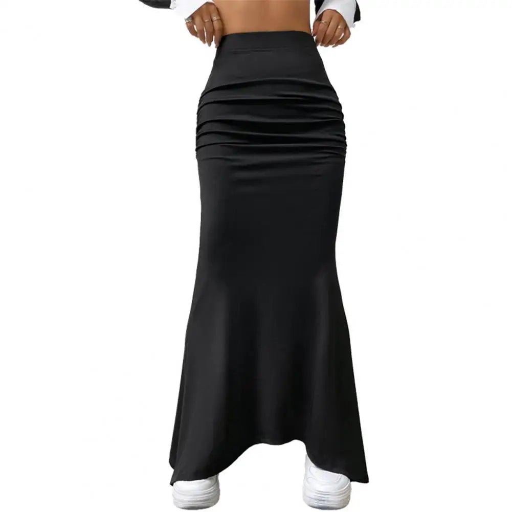 Women's Maxi Skirt Solid Color High Waist