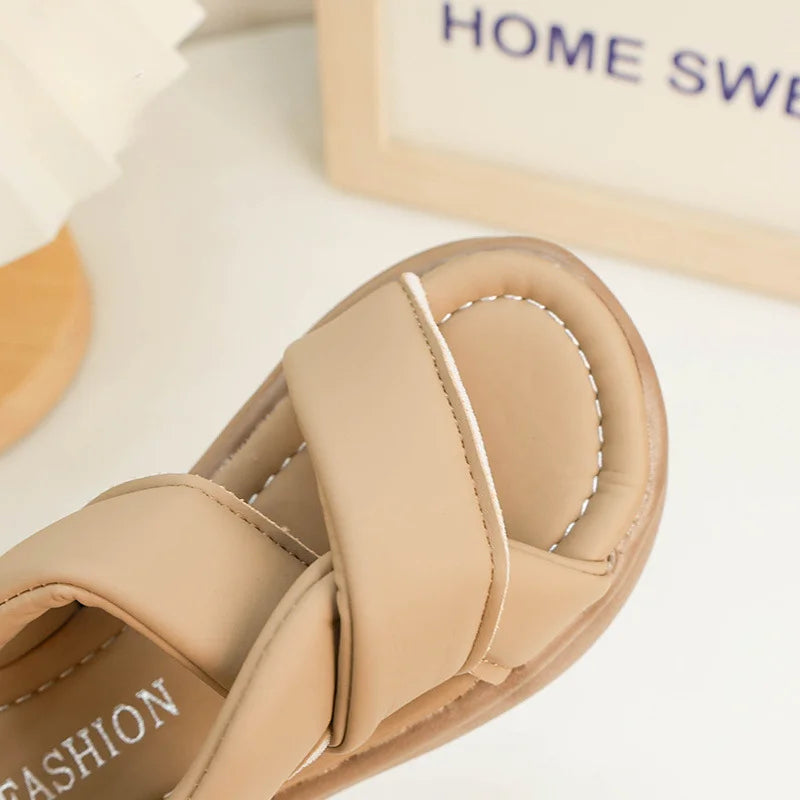 Girls Summer Beach Cross-tied Sandals