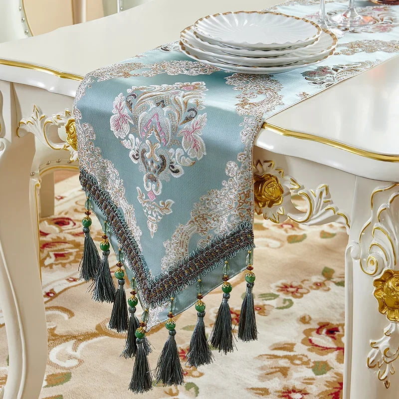 European Luxury Table Runner Multi Tassel Pendant Retro Decor