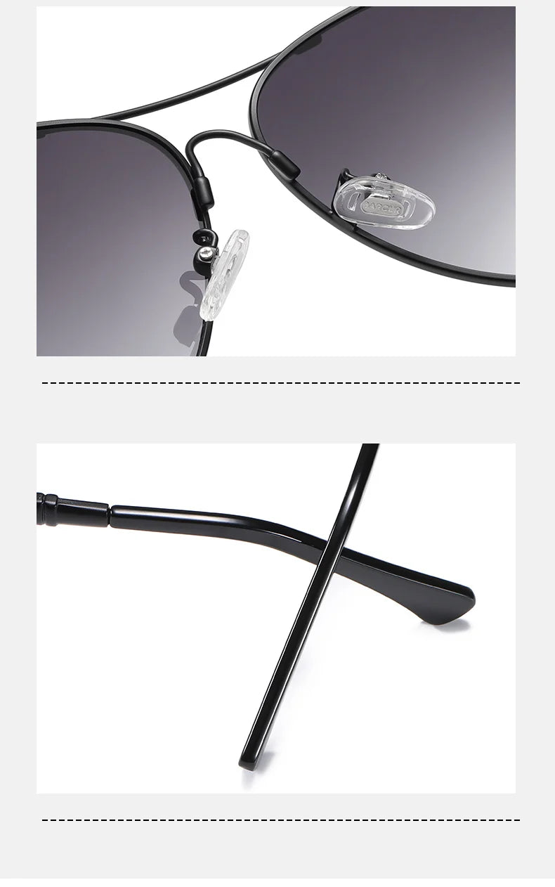 BARCUR Design Frame Sunglasses Polarized For Men Women Pilot Gradient Lens Eyewear Mirror Shades