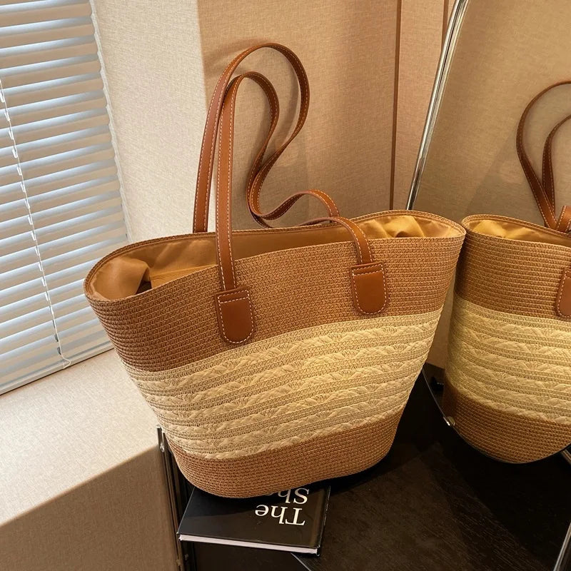 Straw women's summer bag large capacity shoulder bag