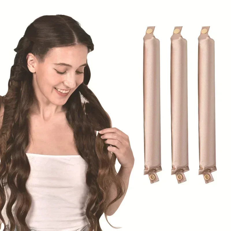 Heatless No Heat Hair Rollers Satin Curling Rod Soft Curlers Sleeping Flex Rods Styling Tools