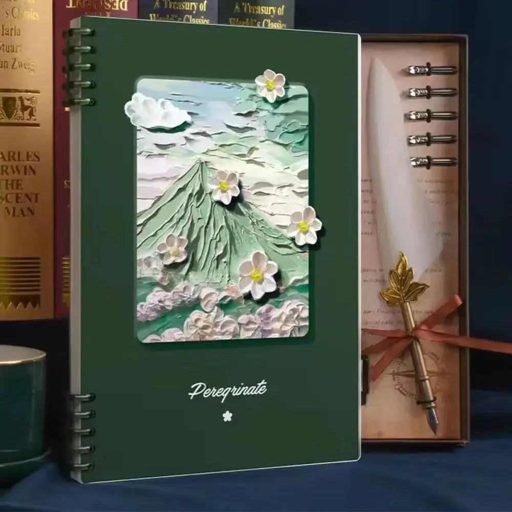 Oil Painting Loose-leaf Book A5/B5/A4 Thickening Cover Filler Paper Notebook Somnambulist Rose Mary Student Diary Notepad
