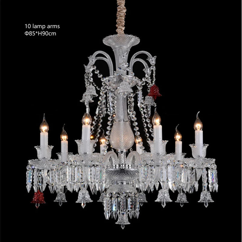European Crystal Chandelier Living Room Dining Room Bedroom Villa Staircase Lamps White Candle