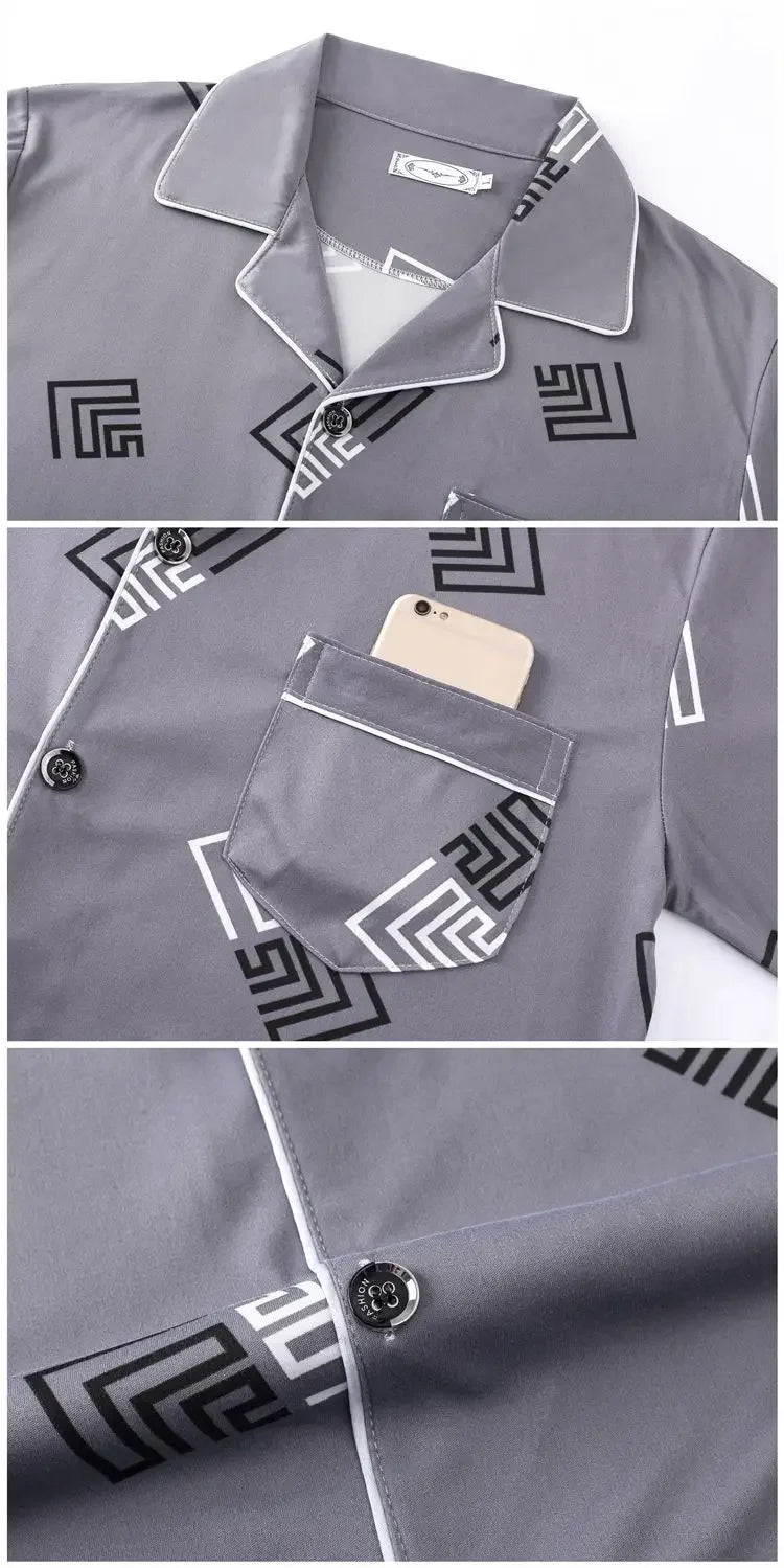 Men's 100% Cotton Long Sleeve Pajama Set