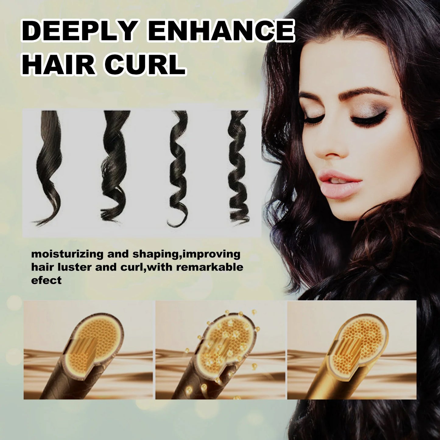 Hair Curling Cream Styling Sculpting Frizzy Wavy Boost Elastin Volumizing Hair Nourishing