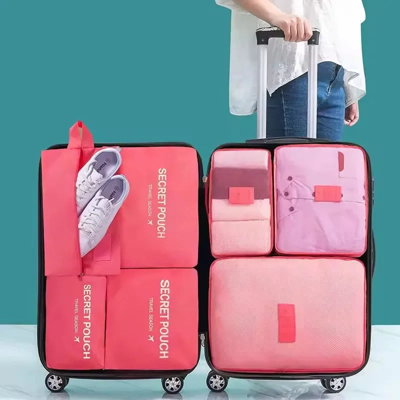 6PCS/Set Travel Bags Large Capacity Storage Organizer Suitcase Packing for Clothes