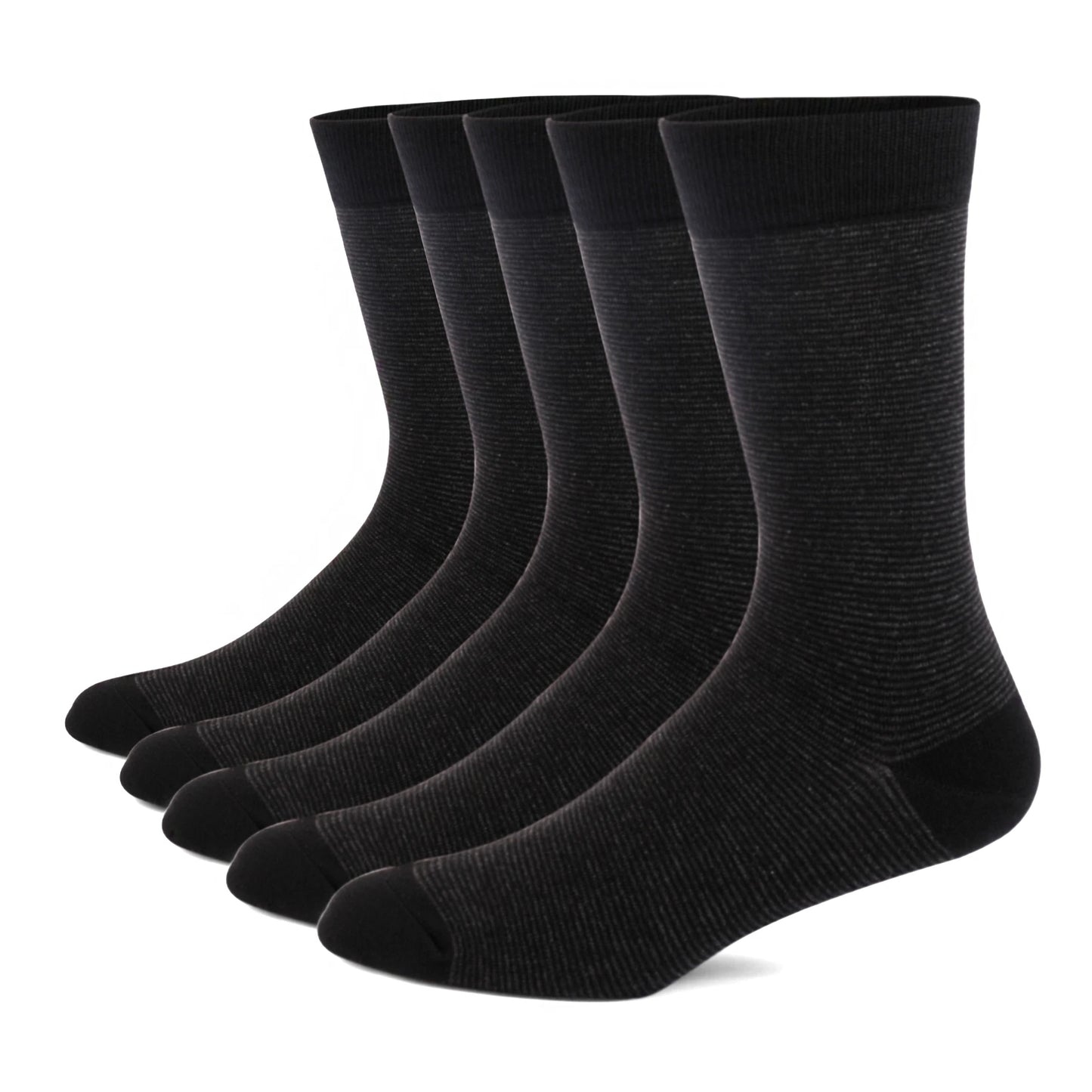 5 Pairs Men's Dress Socks High Quality Combed Cool Breathable Cotton Crew Socks Plus Size