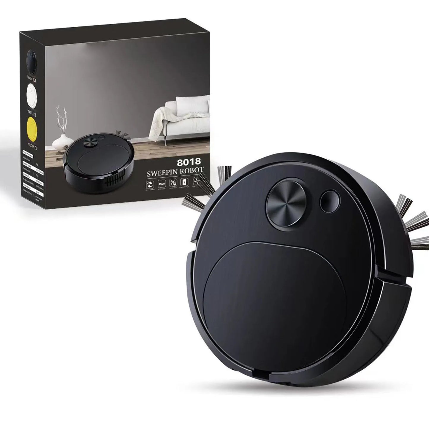 Automatic Vacuum Cleaner Compact Strong Suction Power Sweeping Robot 3 in 1 Rechargeable Low Noise