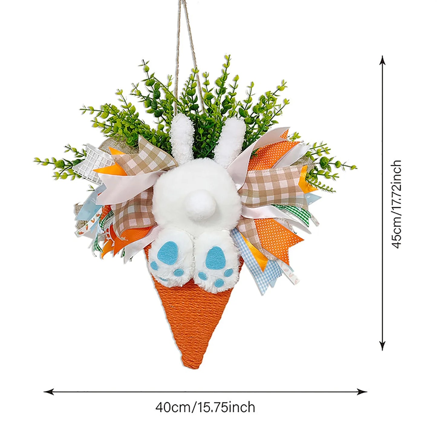 Bow Ribbon Easter Eggs Wreath Front Door Decor