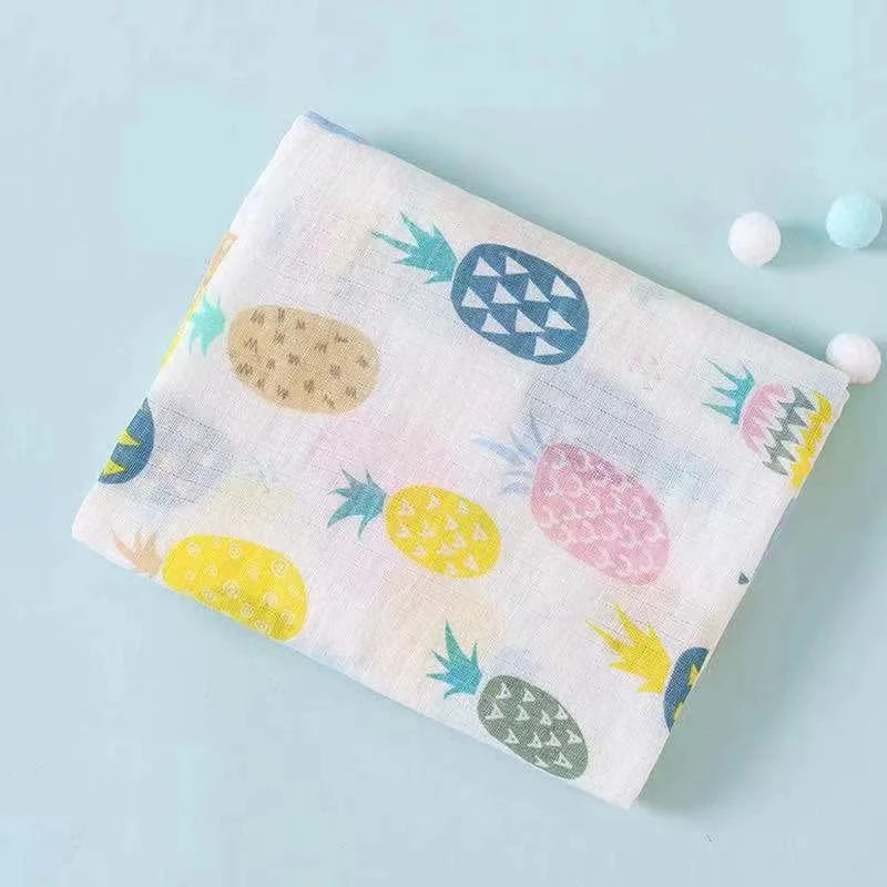110cm Baby Swaddle Blanket Wrap Burping Clothes Dual Layers Muslin Blankets Boy Girl Organic Soft Cotton
