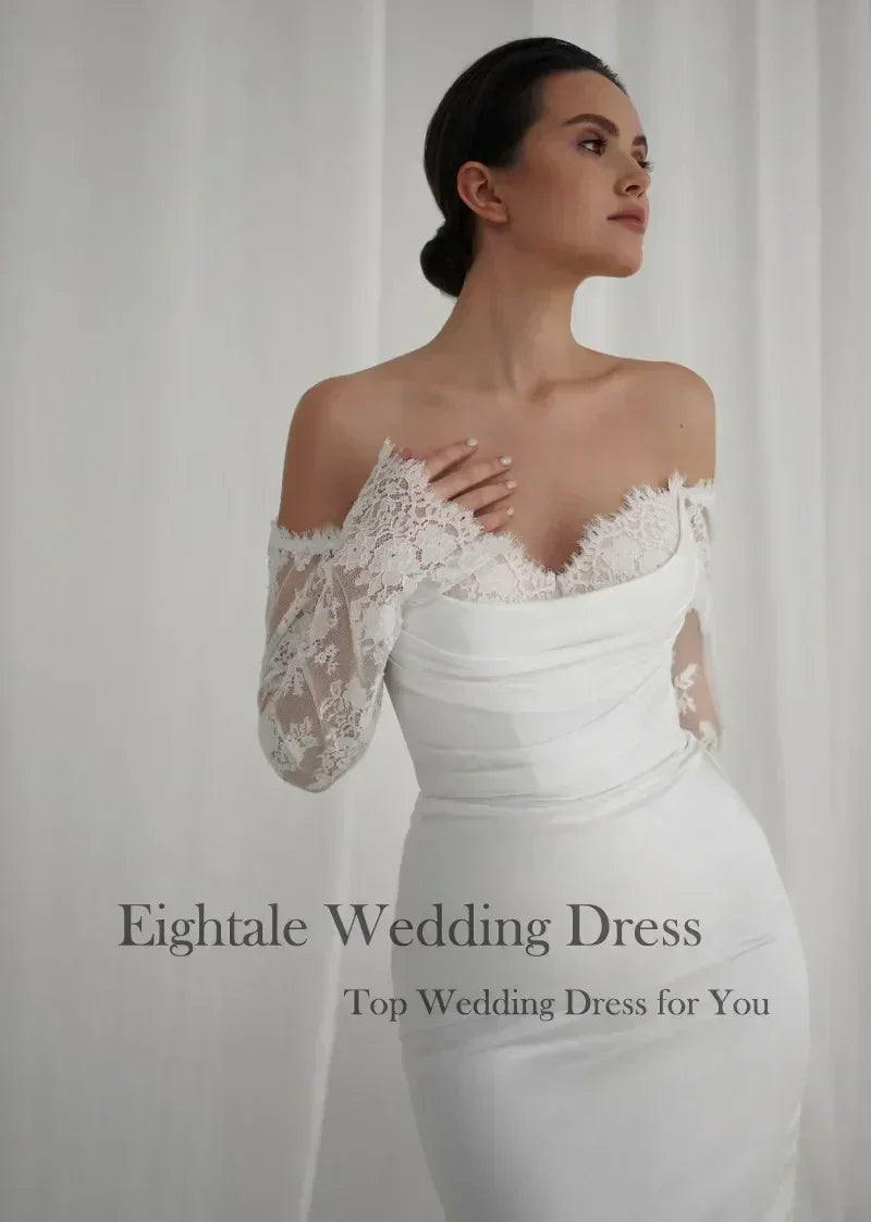 Bohemian Mermaid Wedding Dress - Custom Lace Off-Shoulder Gown